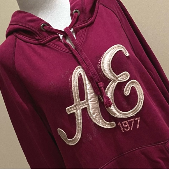 NWOT-American Eagle~Hoodie~Women’s Size L-Burgundy-Cotton - Picture 5 of 11